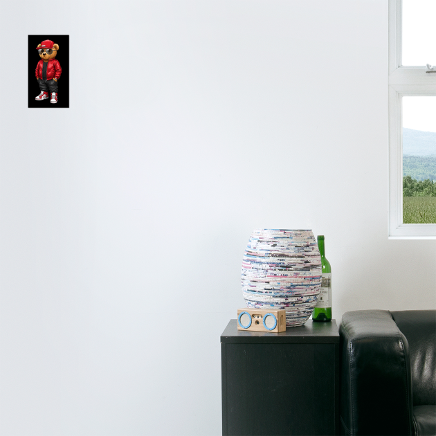 Hip-Hop Teddy Bear - Red Style by UrbanLifeApparel